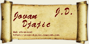 Jovan Đajić vizit kartica